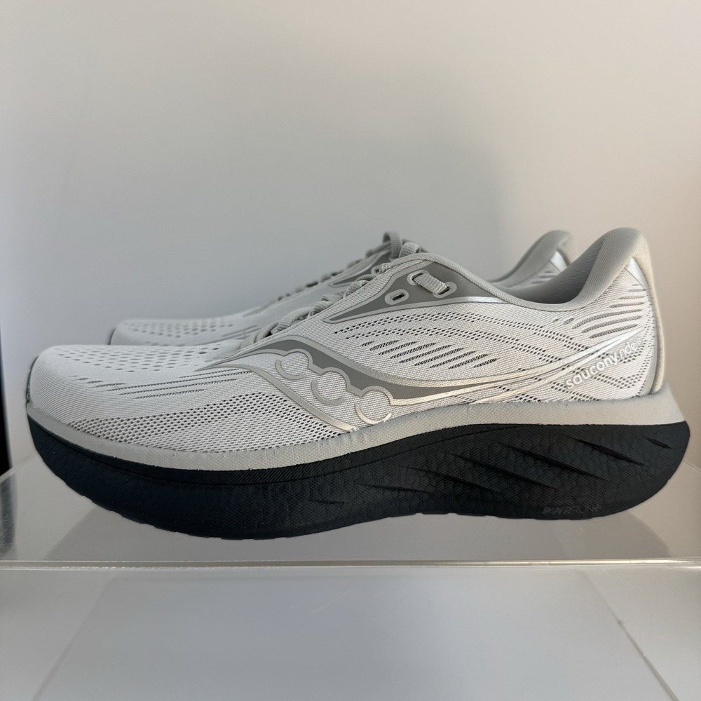Brand New Saucony Ride 18 Grey Blue Running Shoes S21000-103 Men's Size 13 WIDE